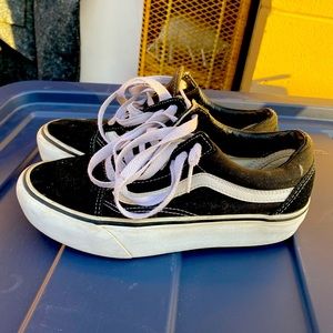 Black platform vans
